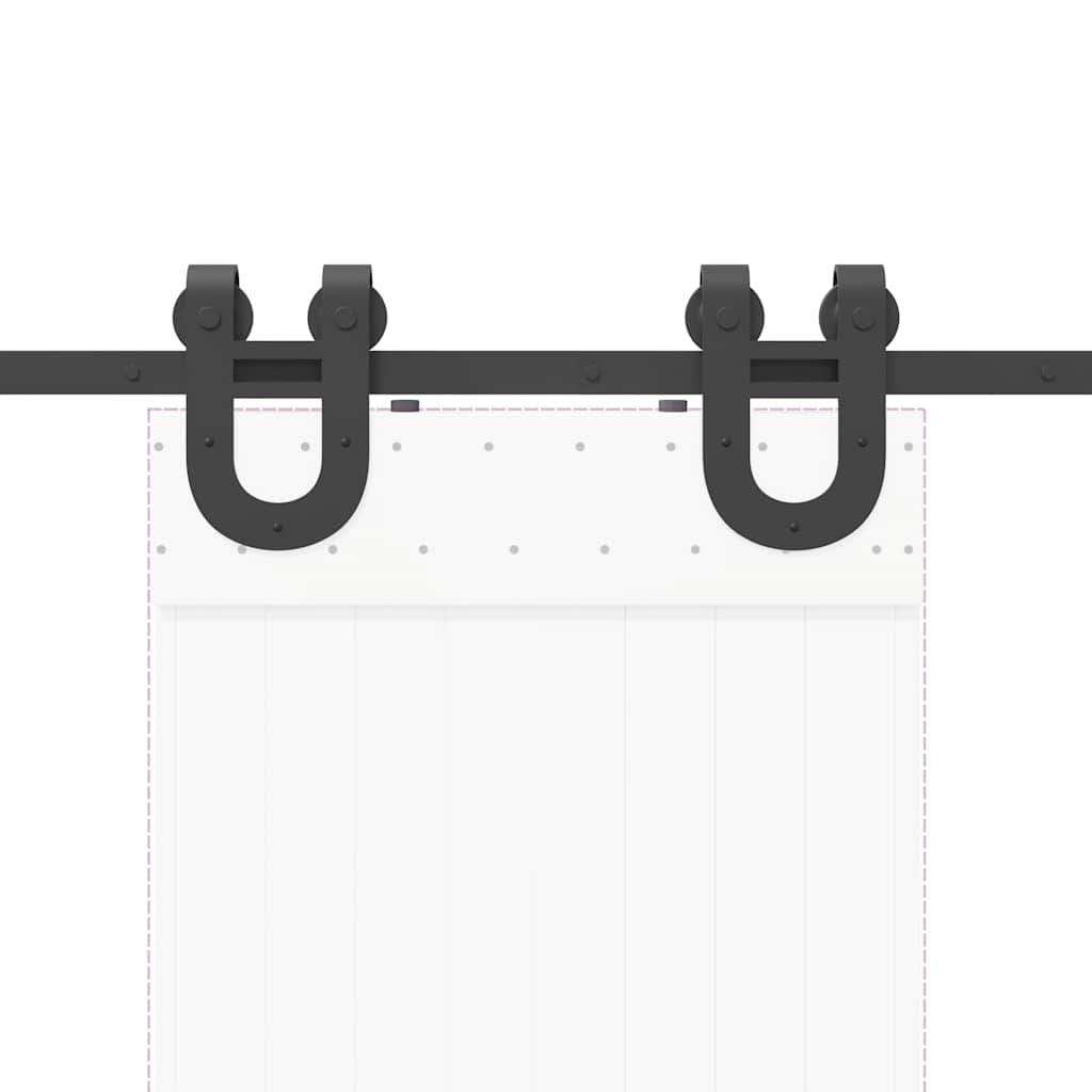 vidaXL Kit di Binari per Porte Scorrevoli 200 cm Acciaio Nero