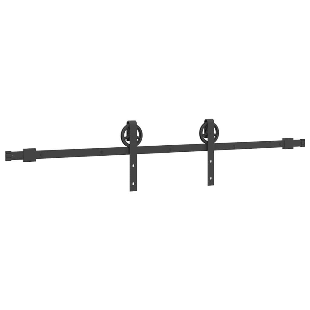 Kit di Binari per Porte Scorrevoli 183 cm Acciaio Nero