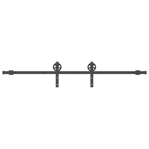 Kit di Binari per Porte Scorrevoli 200 cm Acciaio Nero 4009725