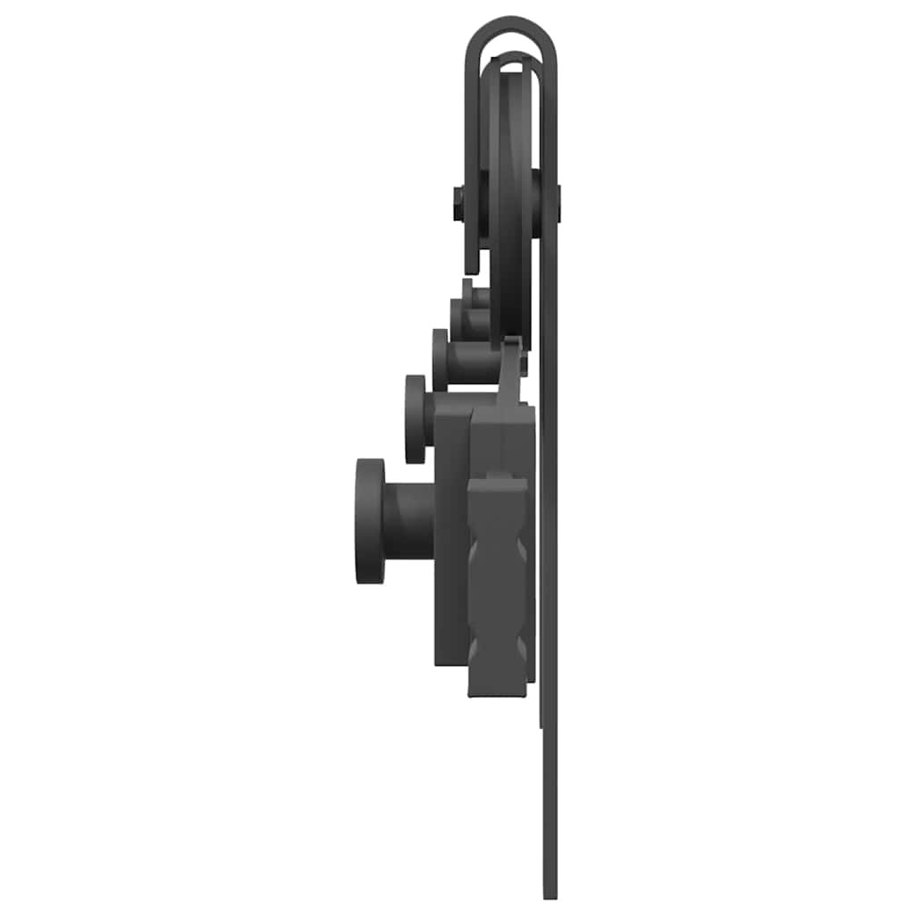 Kit di Binari per Porte Scorrevoli 200 cm Acciaio Nero