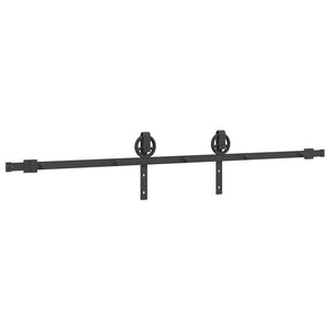 Kit di Binari per Porte Scorrevoli 200 cm Acciaio Nero 4009725