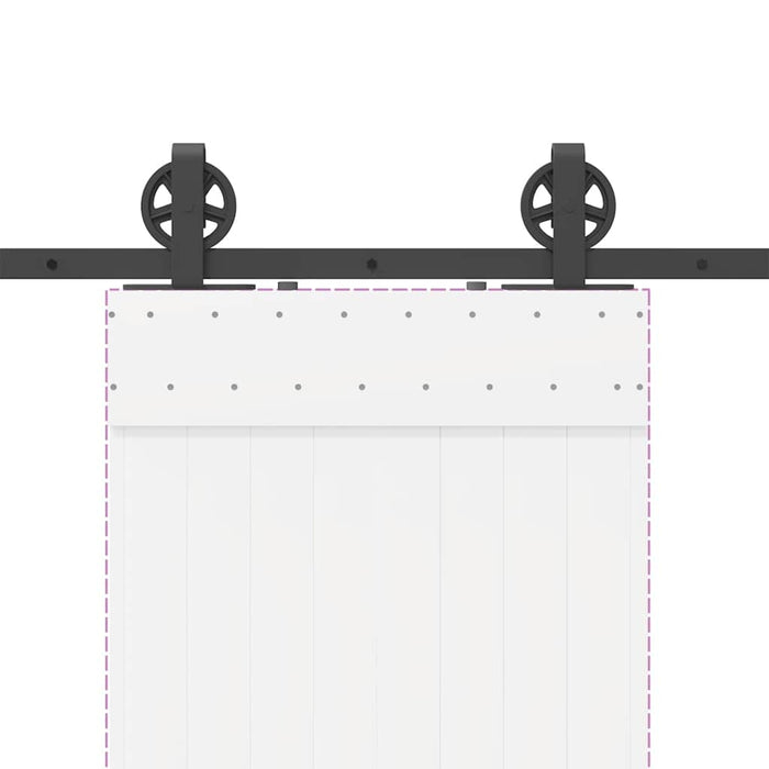 Kit di Binari per Porte Scorrevoli 183 cm Acciaio Nero 4009728