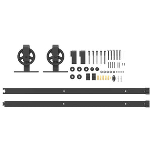 vidaXL Kit di Binari per Porte Scorrevoli 200 cm Acciaio Nero