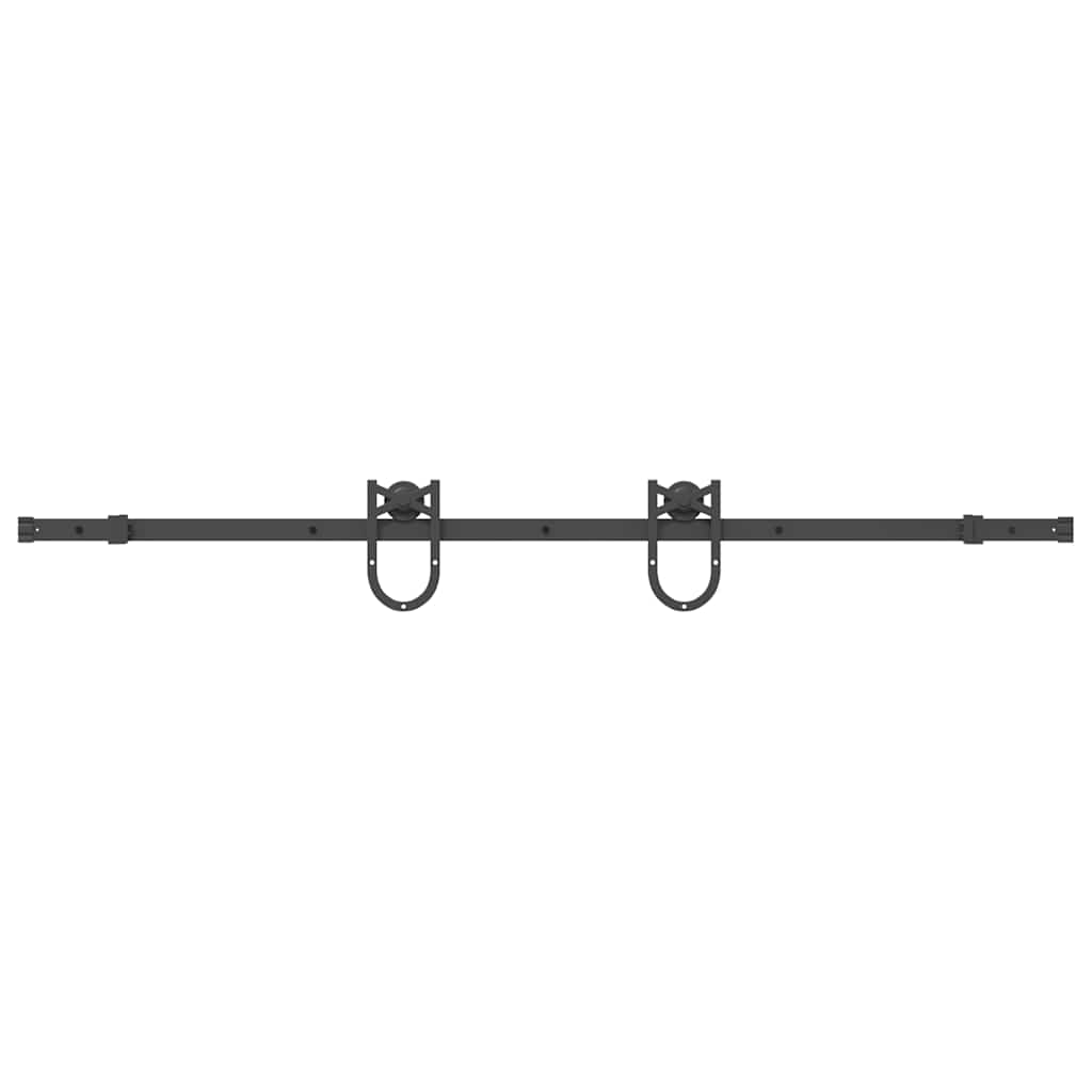 Kit di Binari per Porte Scorrevoli 183 cm Acciaio Nero 4009732