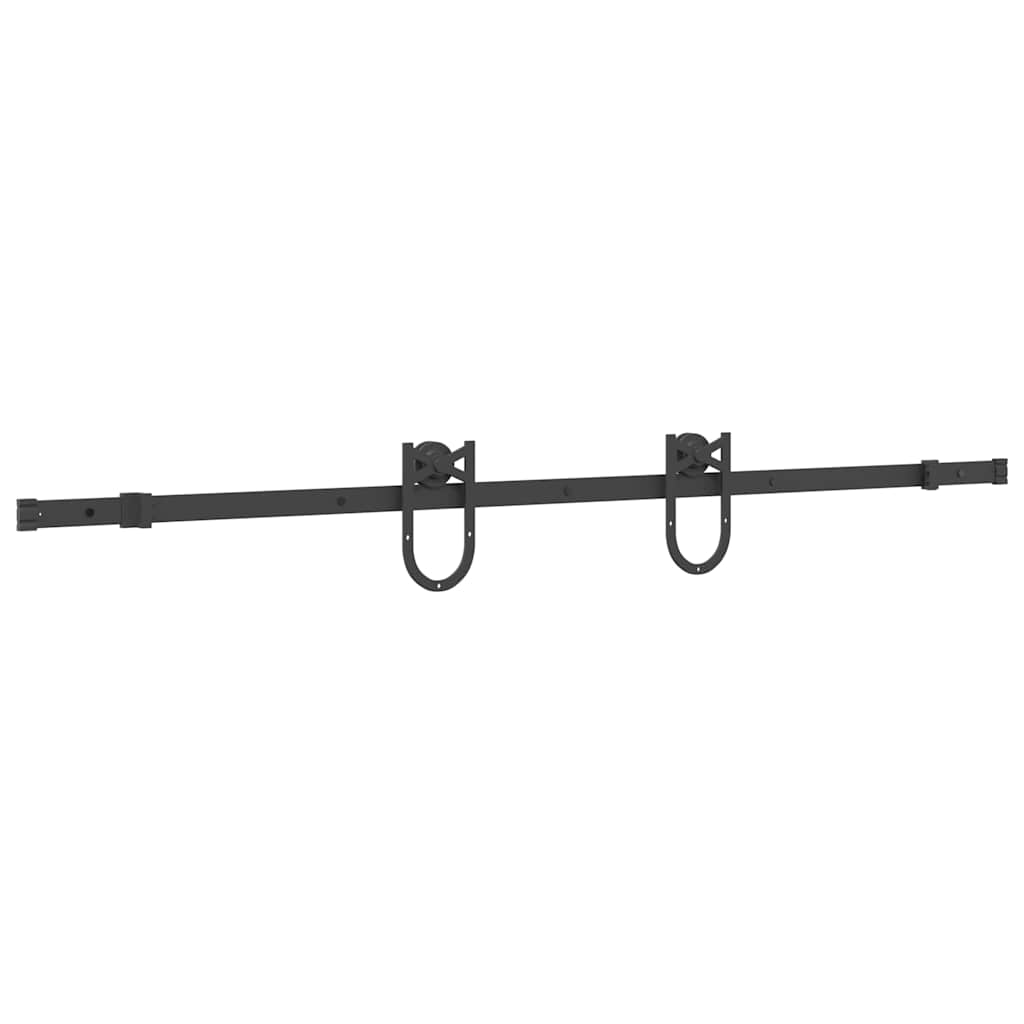 Kit di Binari per Porte Scorrevoli 183 cm Acciaio Nero