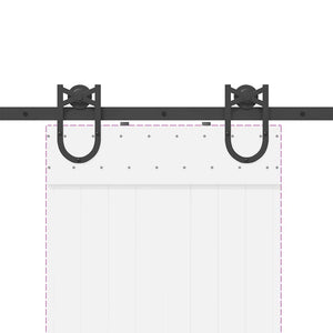 Kit di Binari per Porte Scorrevoli 183 cm Acciaio Nero 4009732