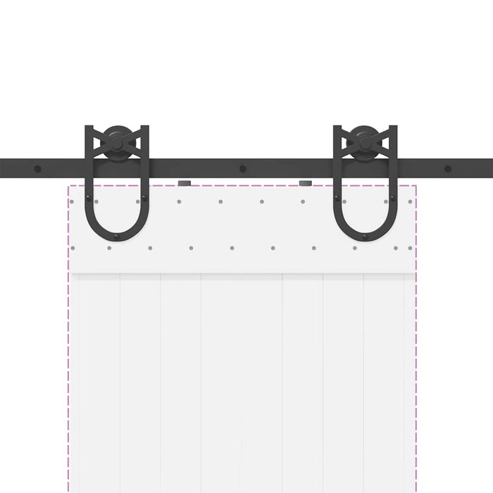 Kit di Binari per Porte Scorrevoli 183 cm Acciaio Nero