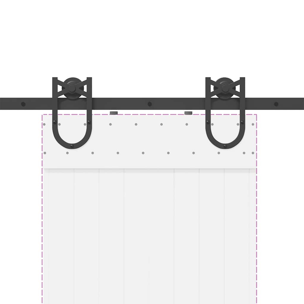 Kit di Binari per Porte Scorrevoli 183 cm Acciaio Nero 4009732