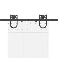 Kit di Binari per Porte Scorrevoli 183 cm Acciaio Nero 4009732