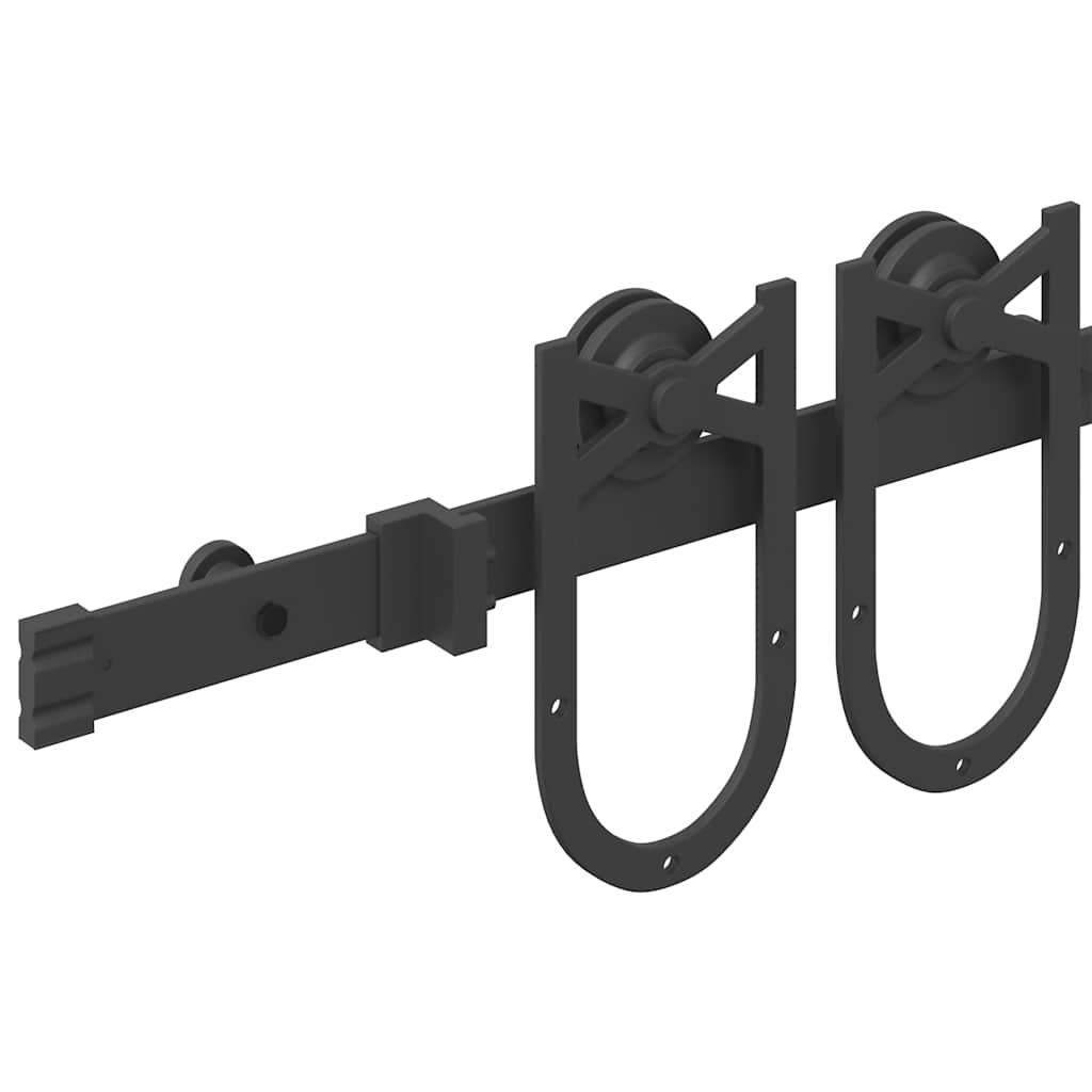 Kit di Binari per Porte Scorrevoli 183 cm Acciaio Nero 4009732