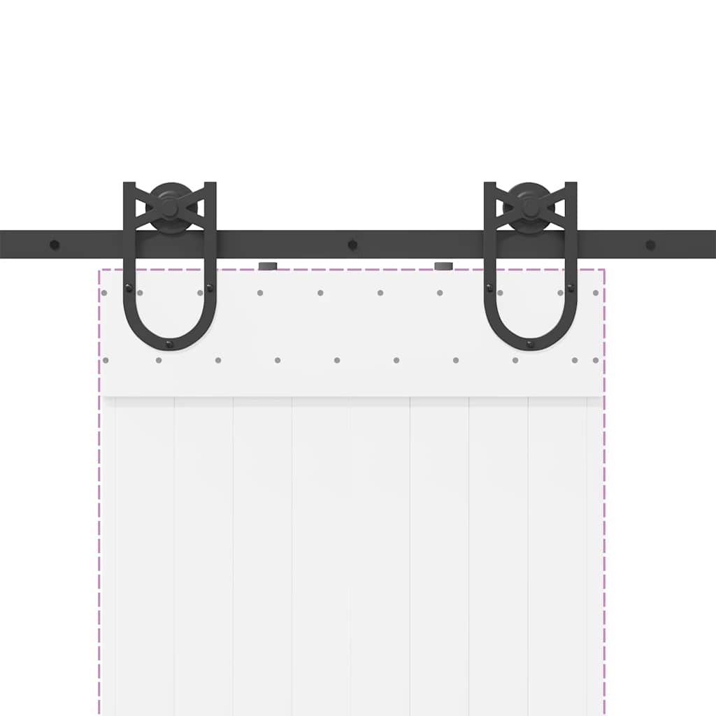 Kit di Binari per Porte Scorrevoli 200 cm Acciaio Nero