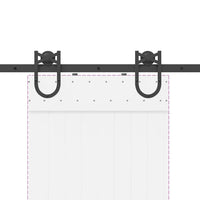 Kit di Binari per Porte Scorrevoli 200 cm Acciaio Nero