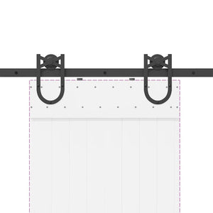 Kit di Binari per Porte Scorrevoli 200 cm Acciaio Nero