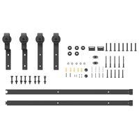 Kit di Binari per Porte Scorrevoli 200 cm Acciaio Nero 4009737