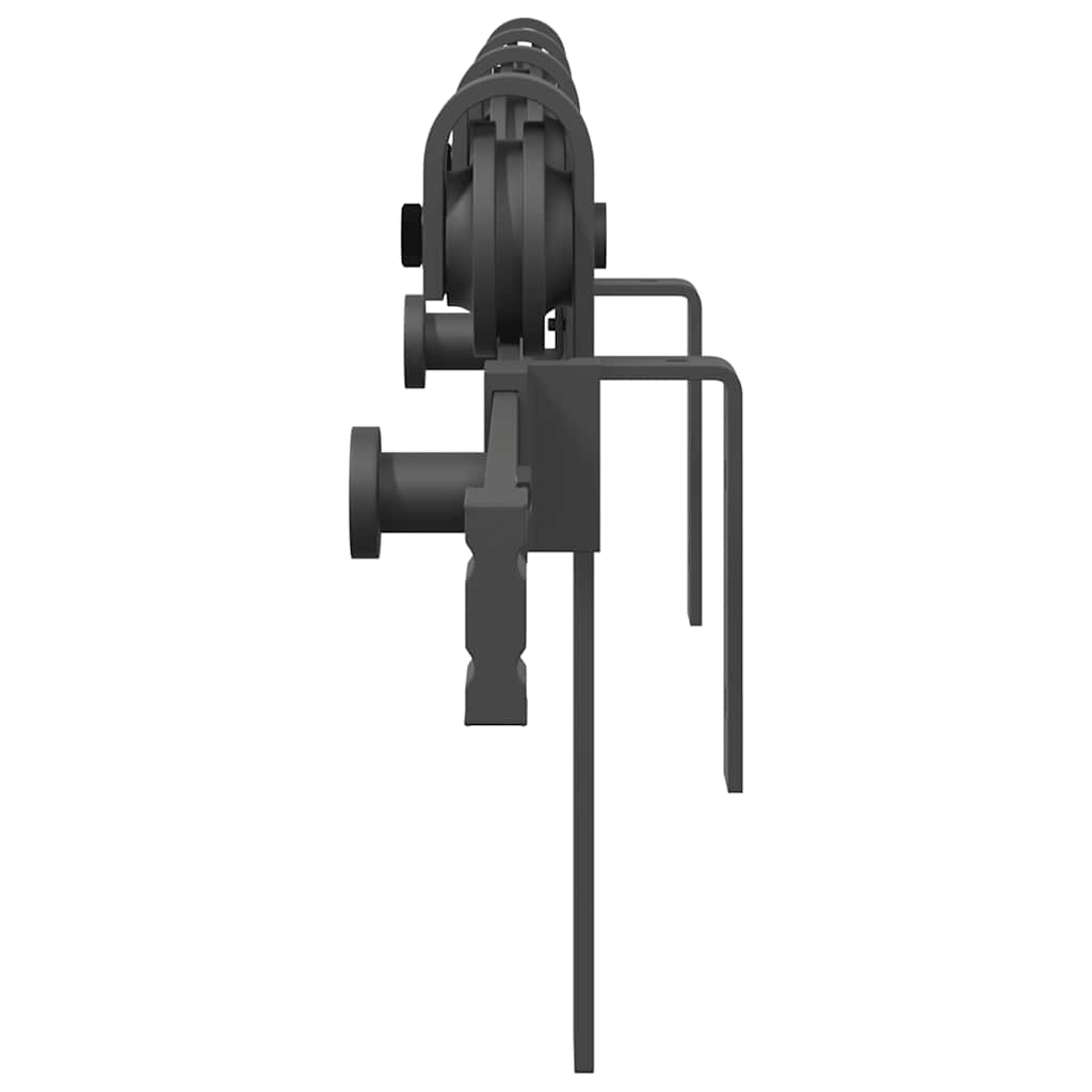 Kit di Binari per Porte Scorrevoli 200 cm Acciaio Nero 4009737