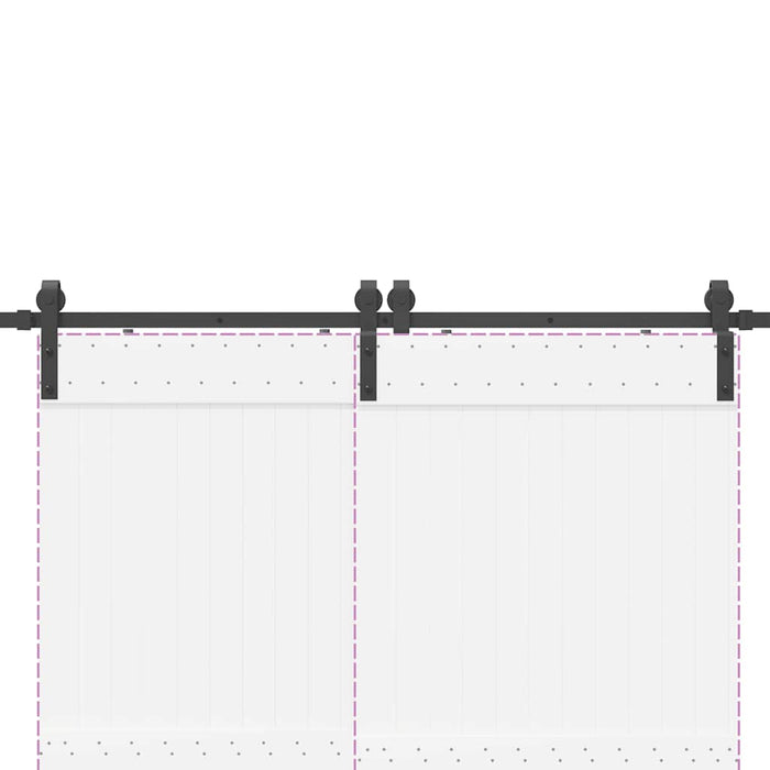 Kit di Binari per Porte Scorrevoli 200 cm Acciaio Nero 4009737