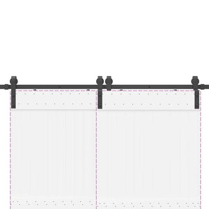 vidaXL Kit di Binari per Porte Scorrevoli 200 cm Acciaio Nero