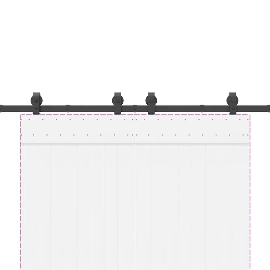 vidaXL Kit di Binari per Porte Scorrevoli 183 cm Acciaio Nero