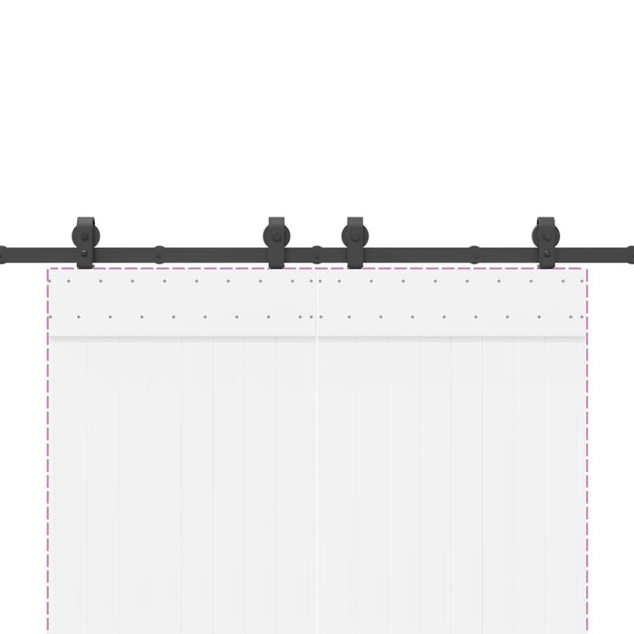 vidaXL Kit di Binari per Porte Scorrevoli 183 cm Acciaio Nero