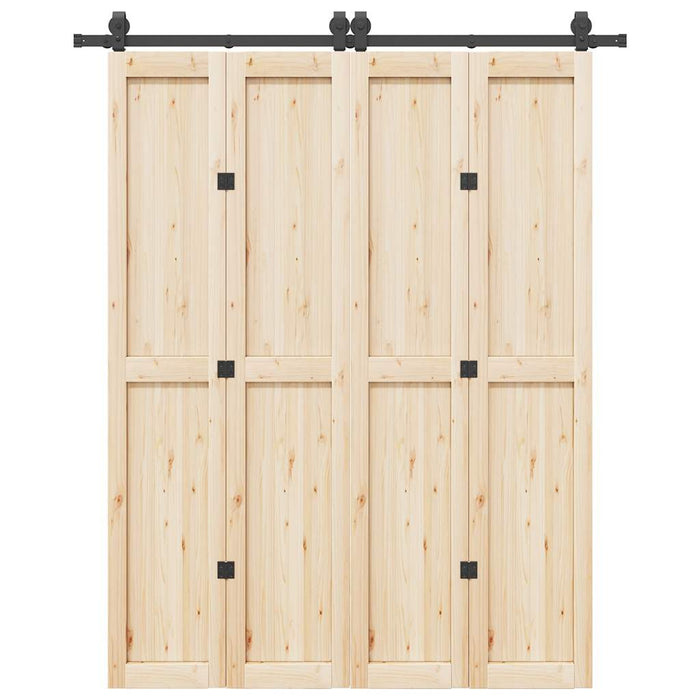 vidaXL Kit di Binari per Porte Scorrevoli 183 cm Acciaio Nero