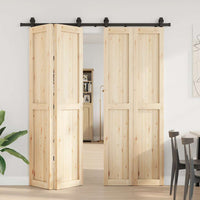 Kit di Binari per Porte Scorrevoli 200 cm Acciaio Nero 4009741