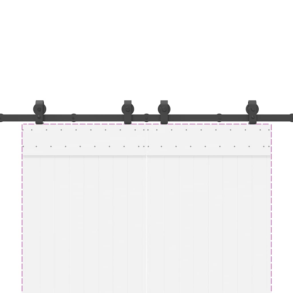 Kit di Binari per Porte Scorrevoli 200 cm Acciaio Nero 4009741