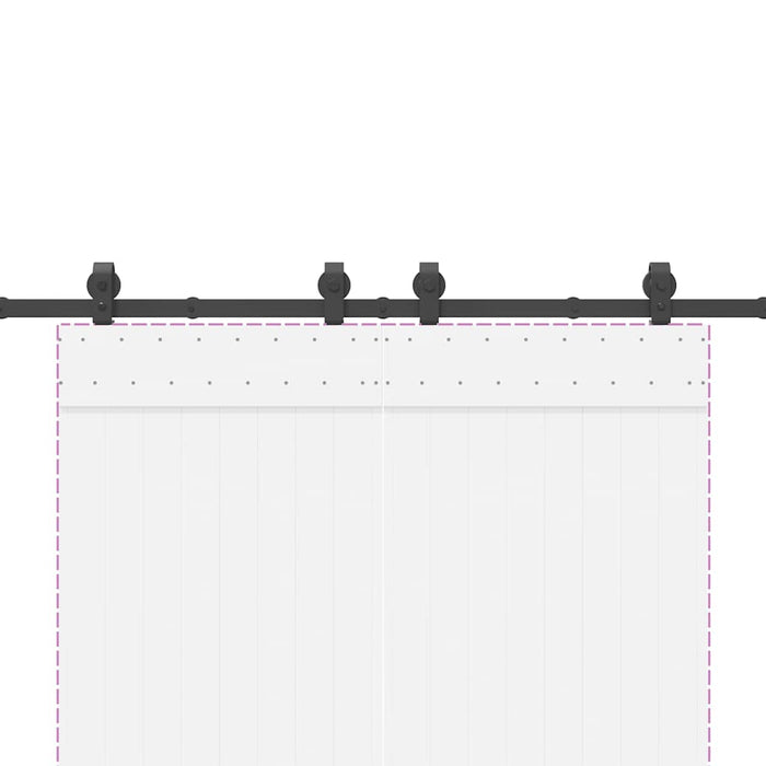 Kit di Binari per Porte Scorrevoli 200 cm Acciaio Nero 4009741