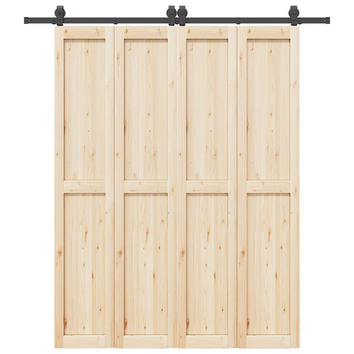 vidaXL Kit di Binari per Porte Scorrevoli 200 cm Acciaio Nero