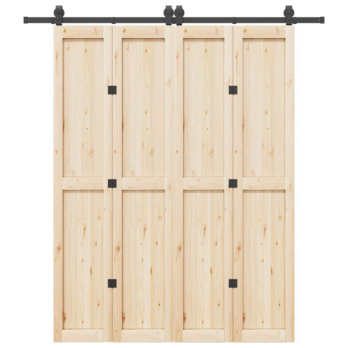 Kit di Binari per Porte Scorrevoli 200 cm Acciaio Nero 4009741