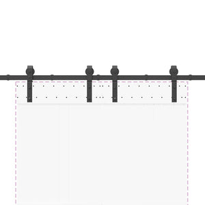 Kit di Binari per Porte Scorrevoli 183 cm Acciaio Nero