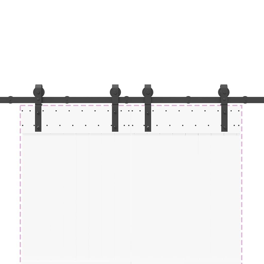 Kit di Binari per Porte Scorrevoli 183 cm Acciaio Nero 4009744
