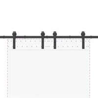 Kit di Binari per Porte Scorrevoli 183 cm Acciaio Nero 4009744