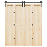 Kit di Binari per Porte Scorrevoli 183 cm Acciaio Nero 4009744