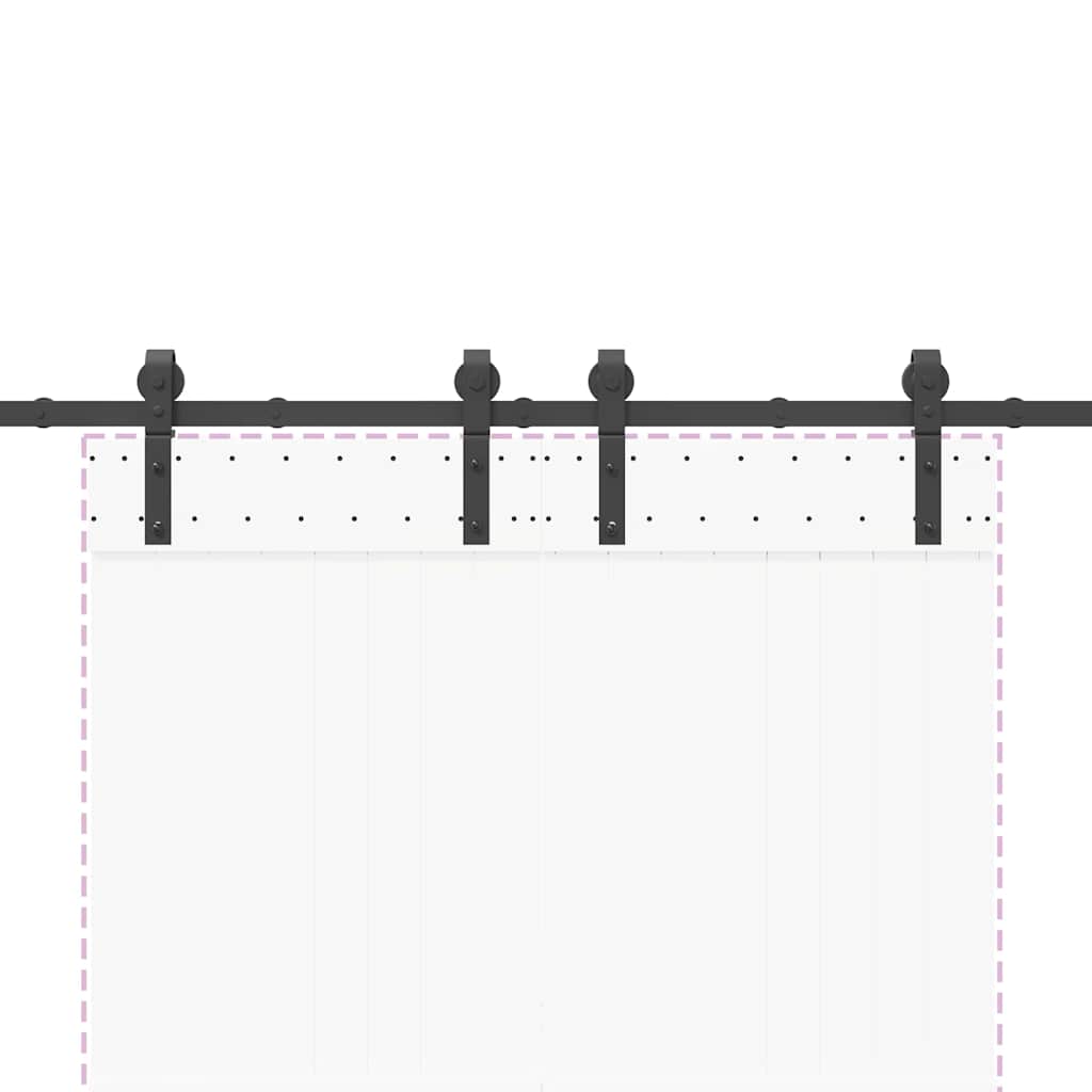 Kit di Binari per Porte Scorrevoli 200 cm Acciaio Nero 4009745