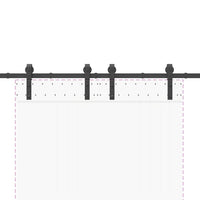 Kit di Binari per Porte Scorrevoli 200 cm Acciaio Nero 4009745