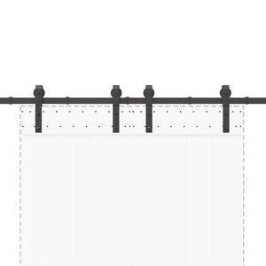 Kit di Binari per Porte Scorrevoli 200 cm Acciaio Nero 4009745