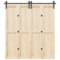 Kit di Binari per Porte Scorrevoli 200 cm Acciaio Nero