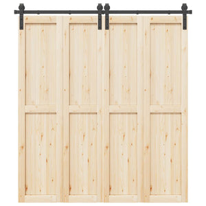 Kit di Binari per Porte Scorrevoli 200 cm Acciaio Nero 4009745