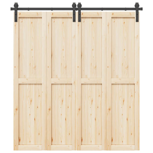 Kit di Binari per Porte Scorrevoli 200 cm Acciaio Nero 4009745