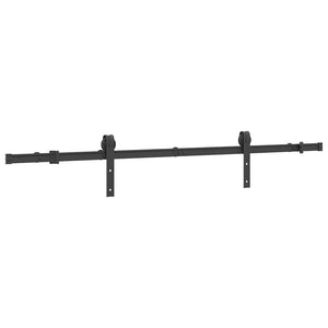 Kit di Binari per Porte Scorrevoli 183 cm Acciaio Nero 4009748