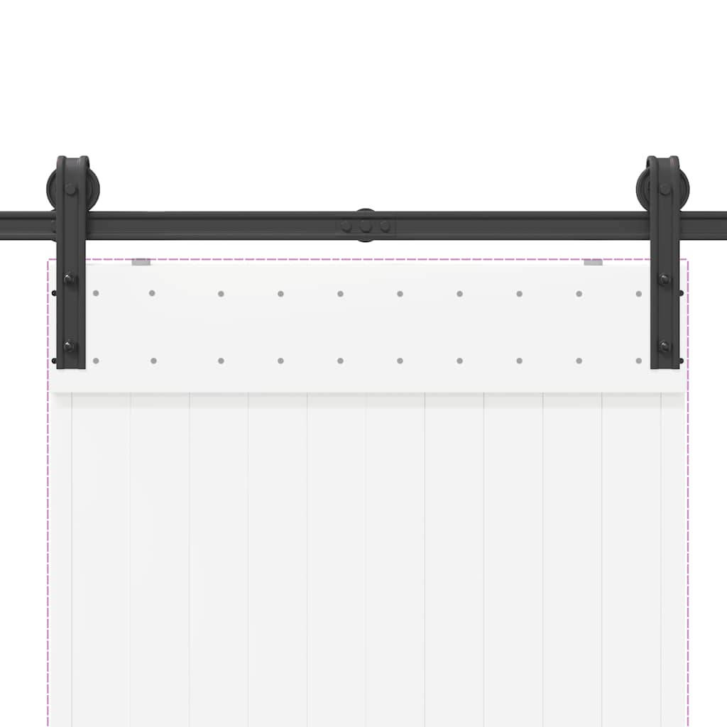 Kit di Binari per Porte Scorrevoli 183 cm Acciaio Nero 4009748