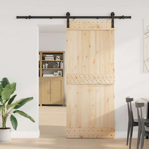 Kit di Binari per Porte Scorrevoli 200 cm Acciaio Nero 4009749