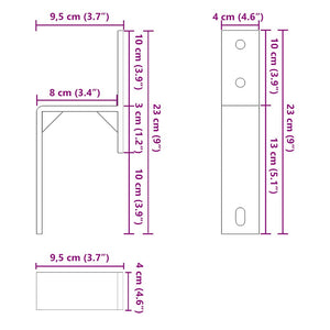 vidaXL Staffe Bypass Porta Fienile 5 pz Guide Piatte Acciaio Carbonio