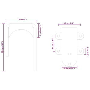 Staffe Bypass Porta della Fienile 4 pz Guide Tonde Acciaio Inox 4009761