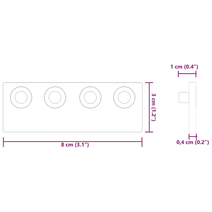 Giuntatore Binario Porta da Fienile per Binario Piatto 8x3 cm 4009762