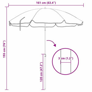 Ombrellone da Spiaggia Mimetico 161 x 193 cm Poliestere 4010658