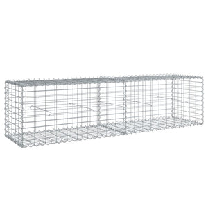 Cesto Gabbione con Copertura 200x50x50 cm Ferro Zincato