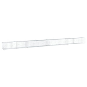 Gabbione cesto recinzione gabbia muro di contenimento con copertura 800 x 50 x 50 cm ferro zincato Argento 02_0040206