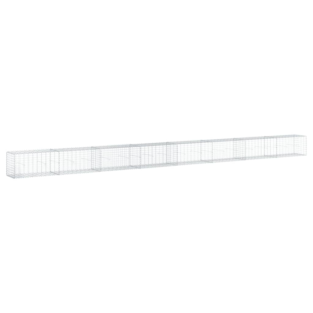 Cesto Gabbione con Copertura 800x50x50 cm Ferro Zincato 3295139