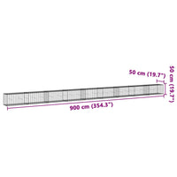 Cesto Gabbione con Copertura 900x50x50 cm in Ferro Zincato 3295140